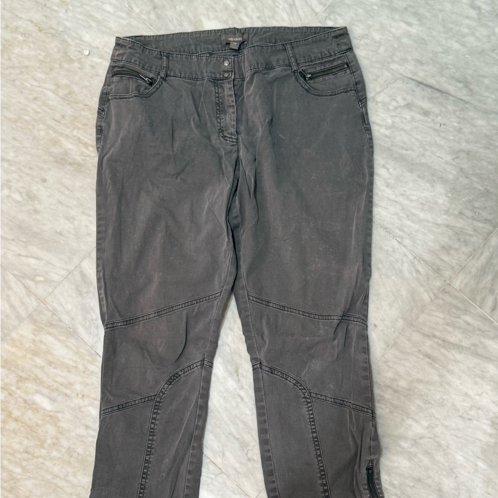 Sussan Gray Casual Pants with zippered bottoms